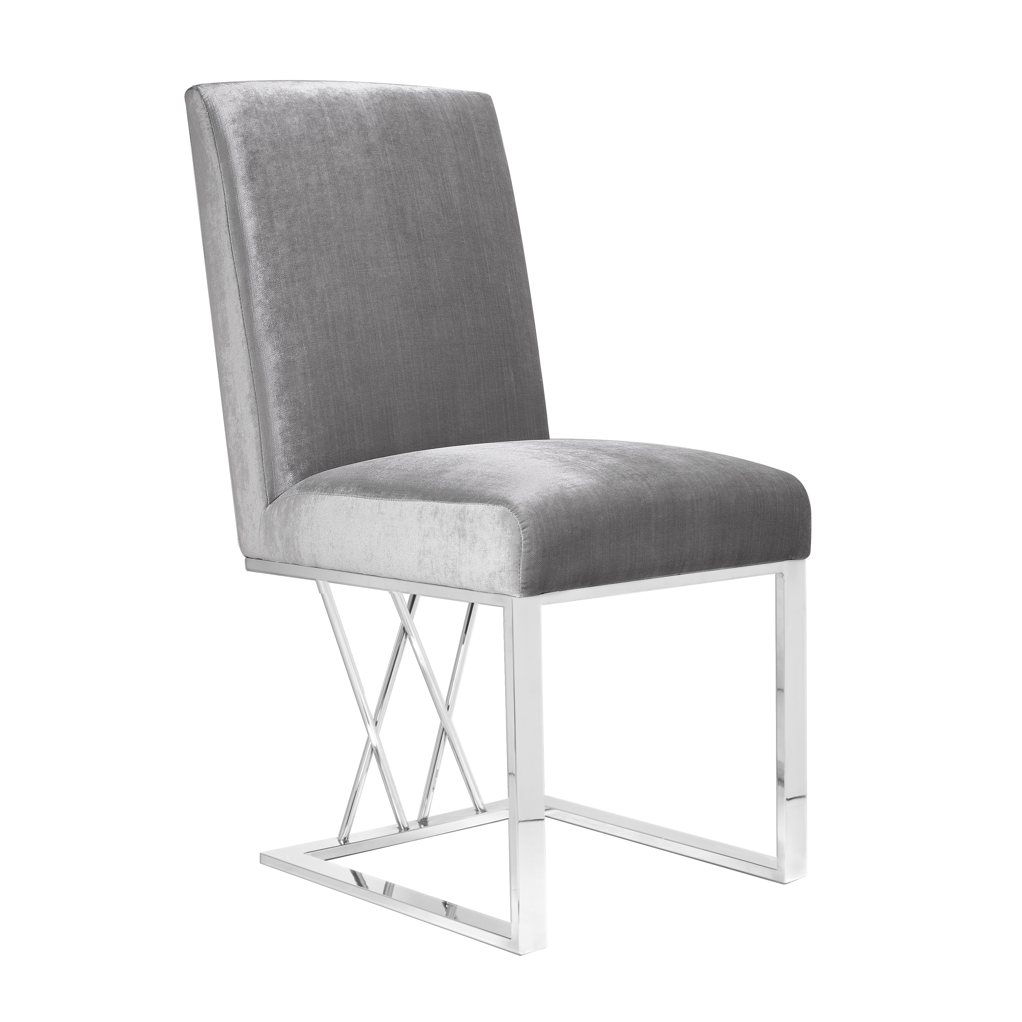 Martini Dining Chair: Grey Velvet